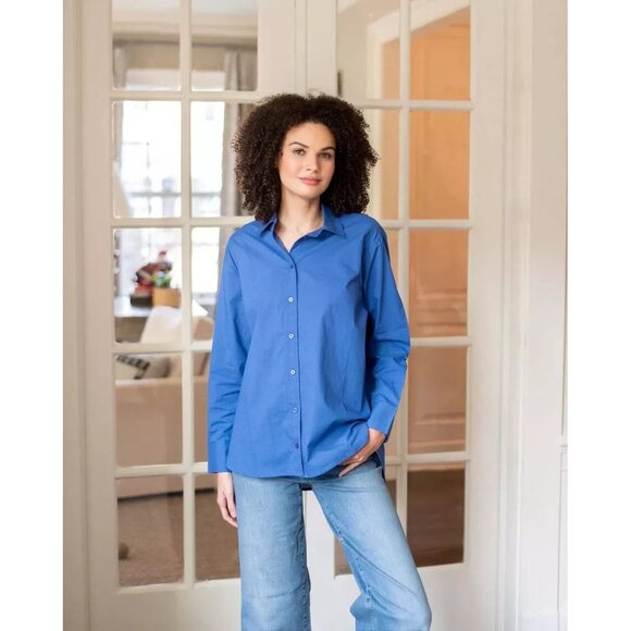 Voyageur By Mersea Brontë Relaxed Button Up Shirt Top Oversized Cotton L - Picture 1 of 10